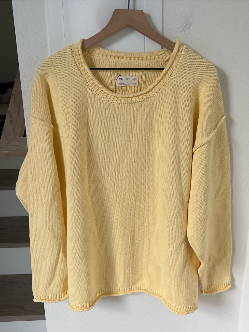 Free People We The Free Ella Roll-Neck Cotton Knit Sweater - Double Butter - NWT - Picture 4 of 6